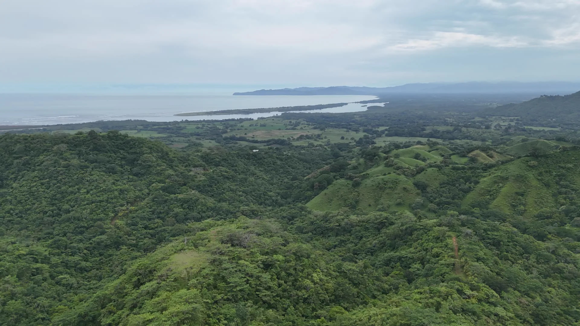 Elevated Cañas Horizon land and terrain looking toward Isla Cañas and the Pacific Ocean